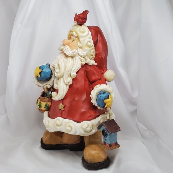 VTG Santa Claus Figurine With Cardinal 11.5" Tall Christmas Holiday Decor - Picture 4 of 13